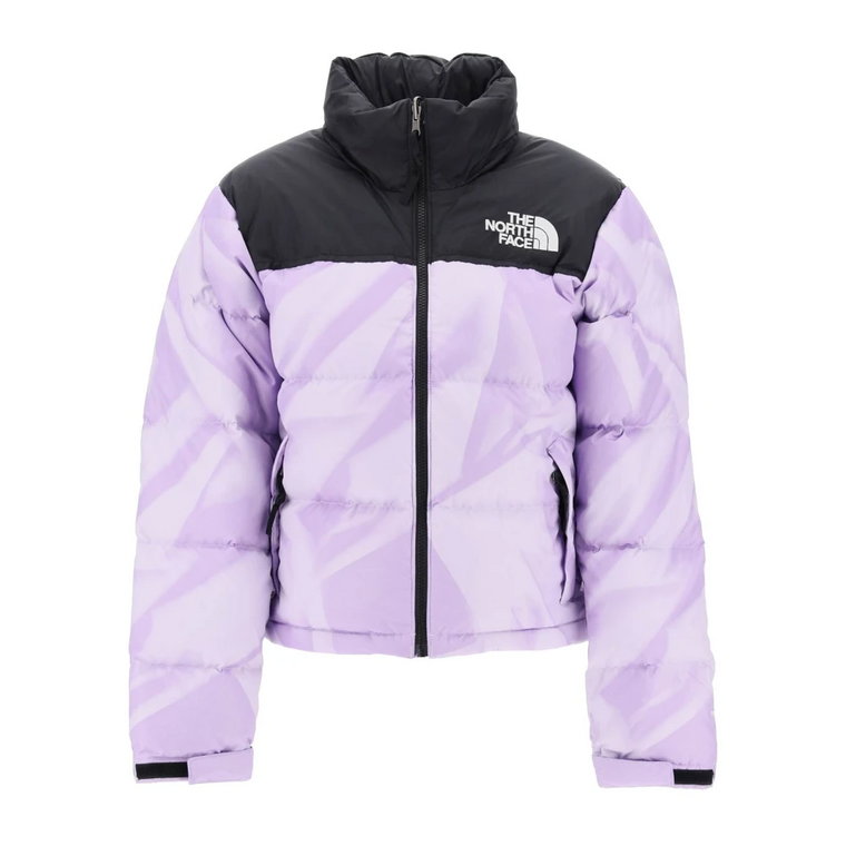 Kurtka Puchowa Retro Nuptse z Abstrakcyjnym Wzorem The North Face