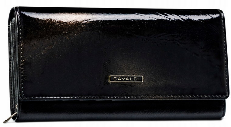 Duży portfel damski z lakierowanej skóry naturalnej i ekologicznej - 4U Cavaldi