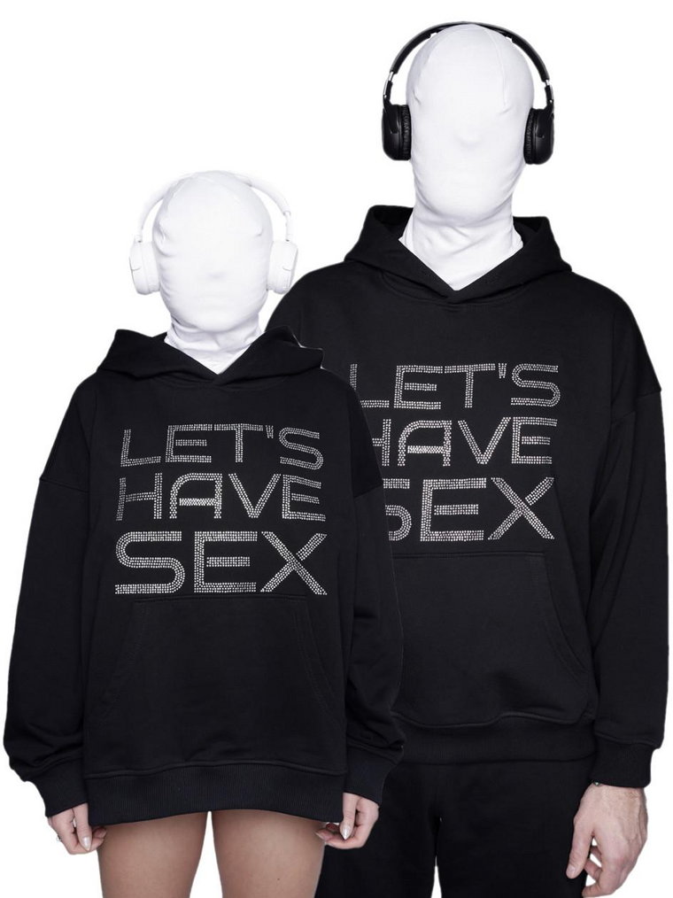 Bluza Z Kapturem Techwear Czarna Le Fantome Let's Have Sex