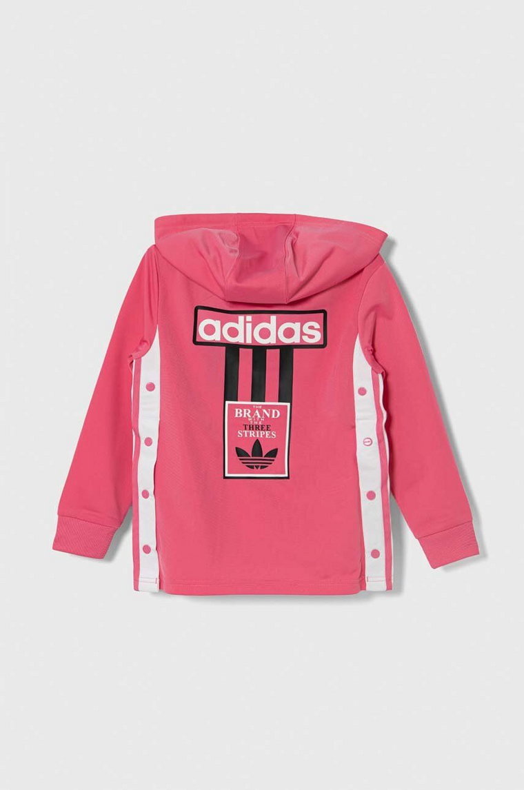 adidas Originals bluza dziecięca kolor różowy z kapturem wzorzysta