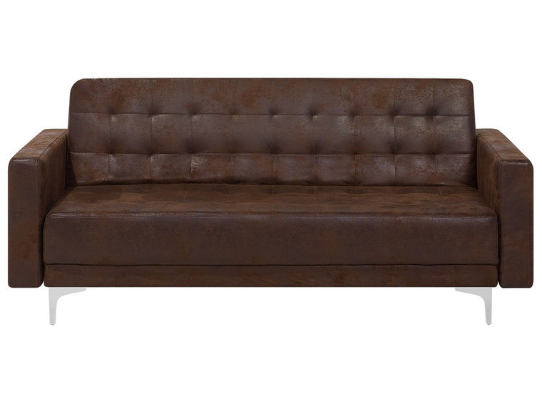 Sofa rozkładana BELIANI Aberdeen, Old Style, brązowa,  83x183x88 cm