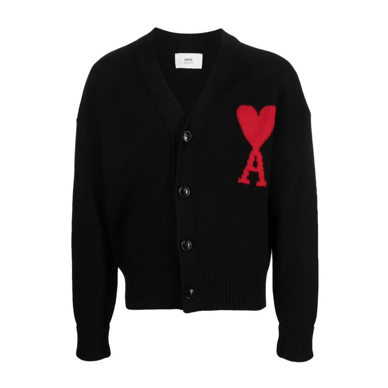 Czarny Sweter ADC - Ponadczasowa Klasyka dla Stylowych Mężczyzn Ami Paris
