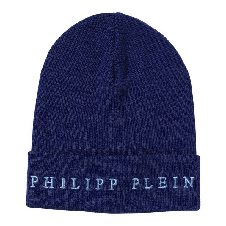 Niebieska Beanie z Logo dla Mężczyzn Philipp Plein