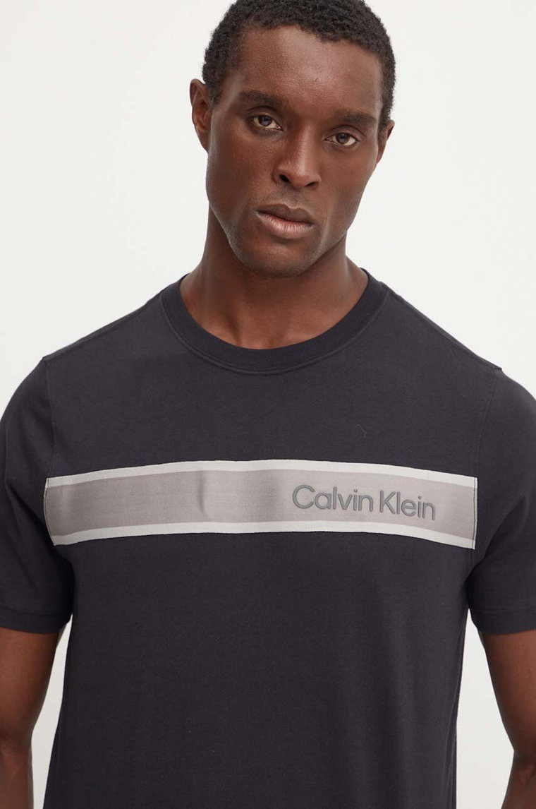 Calvin Klein Performance t-shirt męski kolor czarny z aplikacją 00GMF4K112