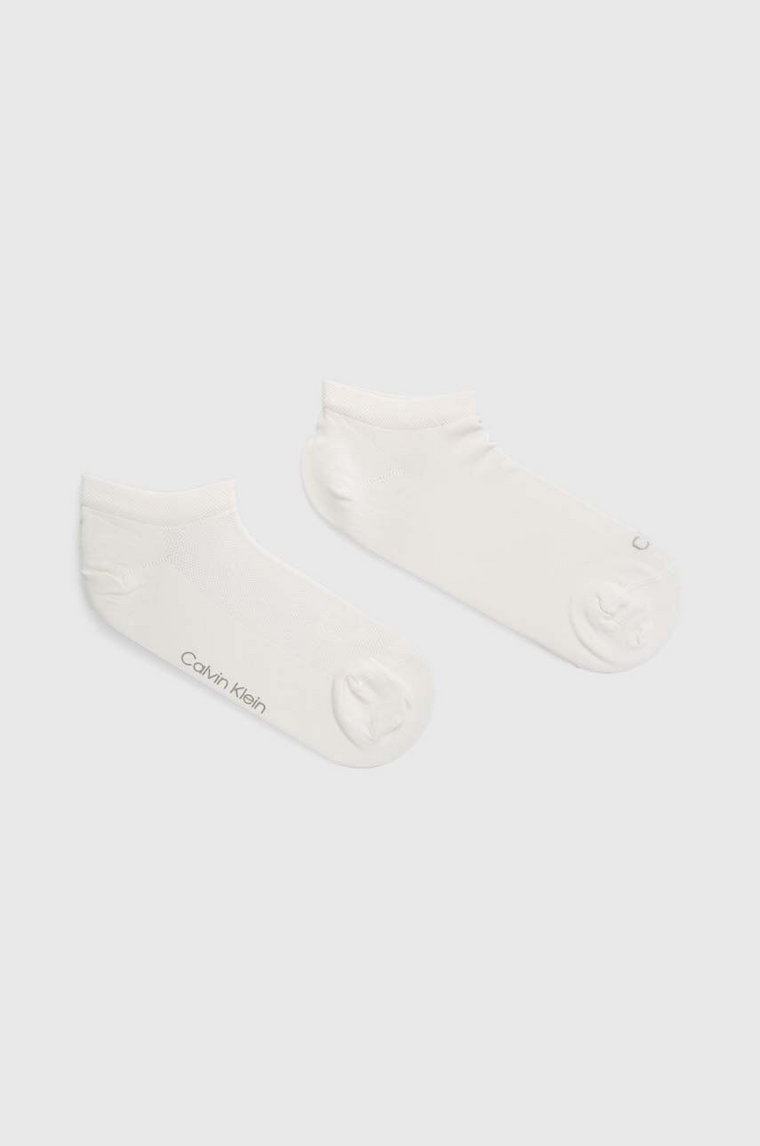 Calvin Klein skarpetki 2-pack damskie kolor biały 701226653