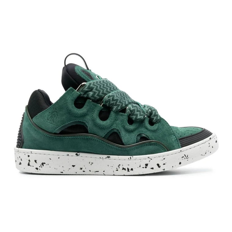 Zielone zamszowe Sneakersy Lanvin