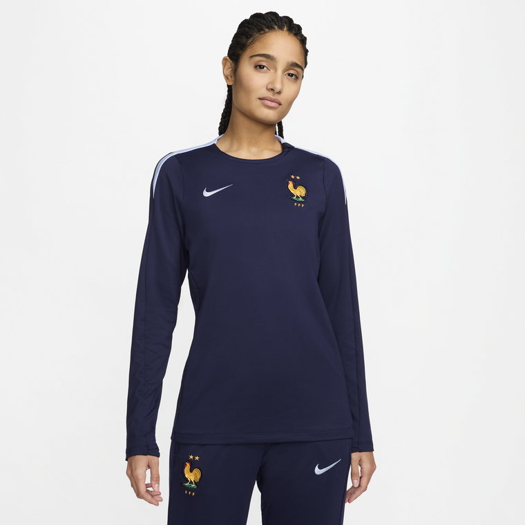 Damska koszulka piłkarska z półokrągłym dekoltem Nike Dri-FIT FFF Strike - Niebieski