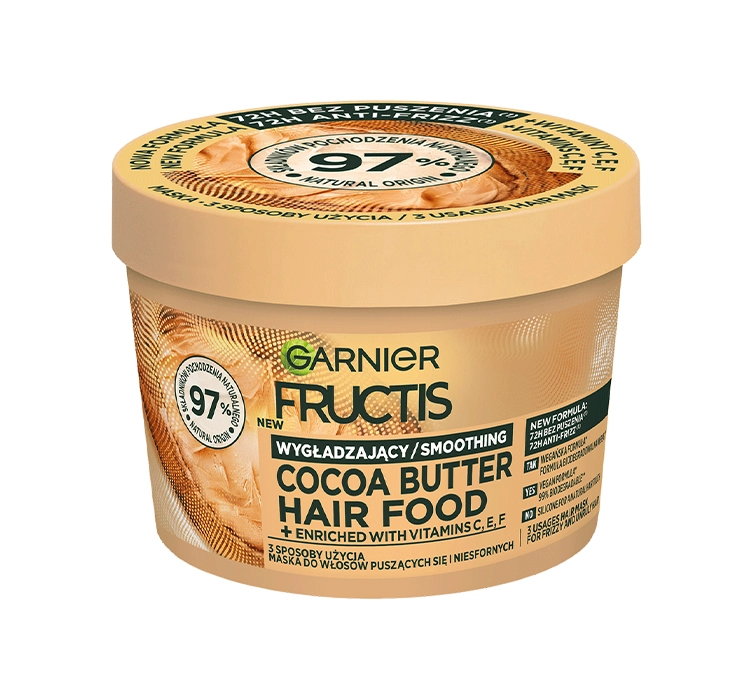 GARNIER FRUCTIS HAIR FOOD COCOA BUTTER WYGŁADZAJĄCA MASKA DO WŁOSÓW NIESFORNYCH 400ML