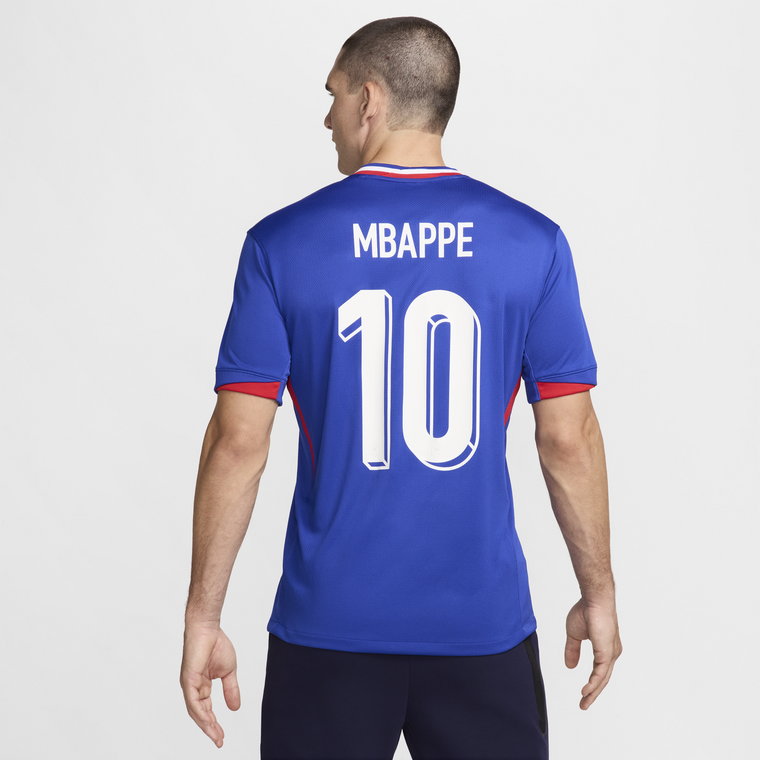 Męska koszulka piłkarska Nike Dri-FIT Kylian Mbappé FFF (drużyna męska) Stadium 2024/25 (wersja domowa)  replika - Niebieski