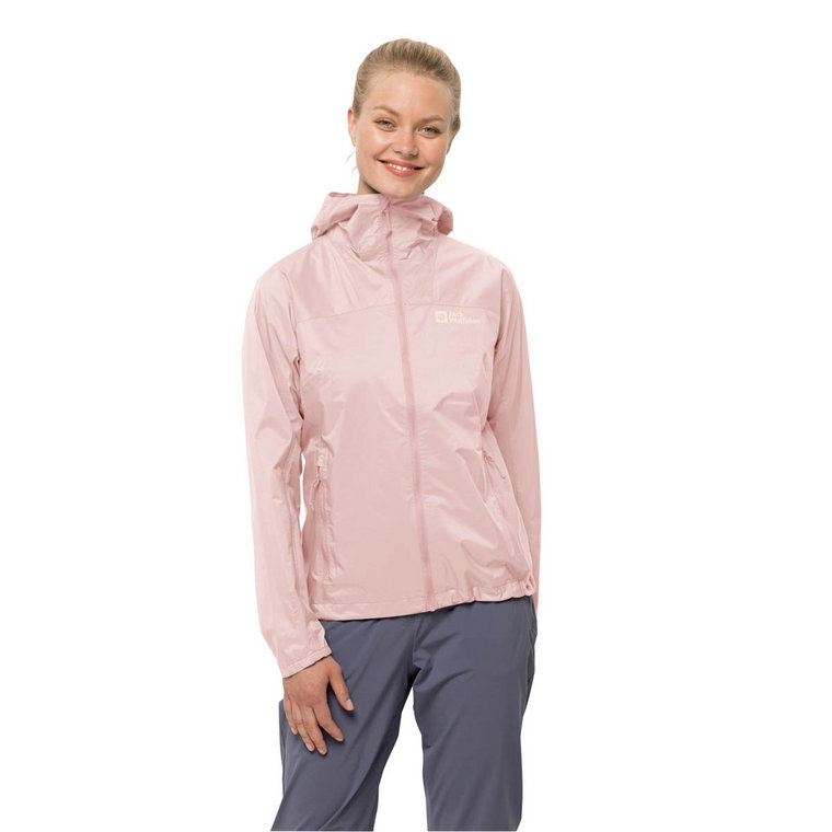 Damska kurtka przeciwdeszczowa Jack Wolfskin PRELIGHT 2.5L JKT W rose smoke - XS