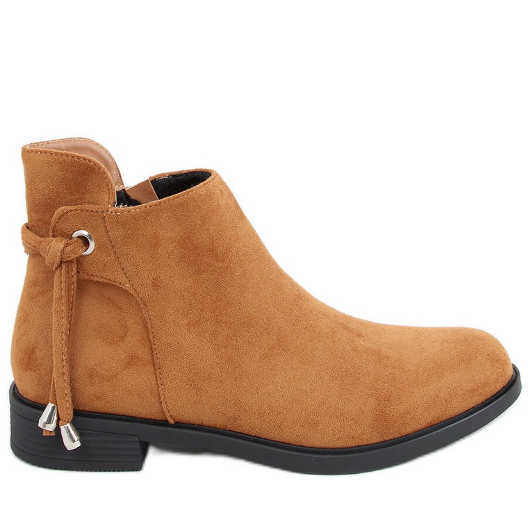 Botki damskie płaskie camel MR-10 Camel brązowe