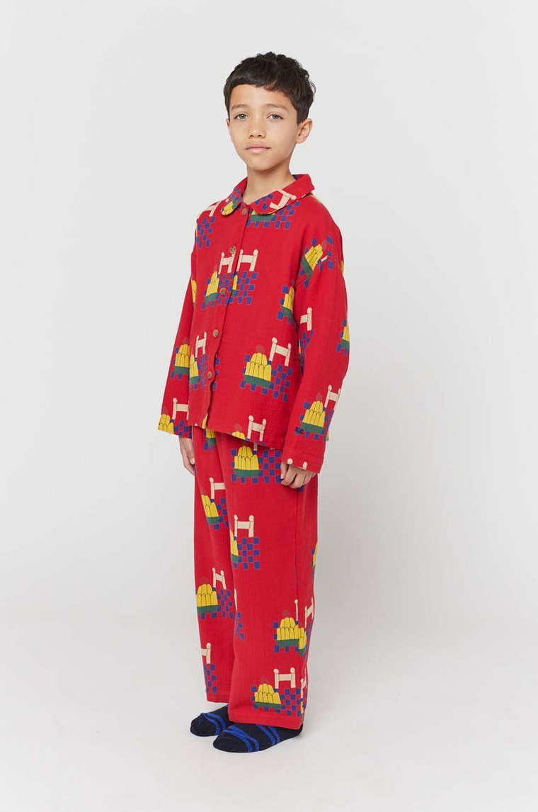 Bobo Choses piżama dziecięca kolor czerwony wzorzysta
