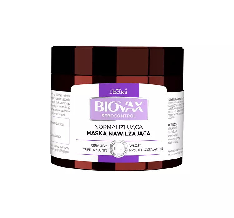 BIOVAX SEBOCONTROL NORMALIZUJĄCA MASKA NAWILŻAJĄCA DO WŁOSÓW 250ML