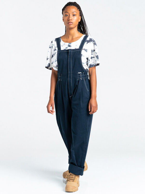 Element MIZUKO DUNGAREE ECLIPSE NAVY spodnie lniane kobiety - S