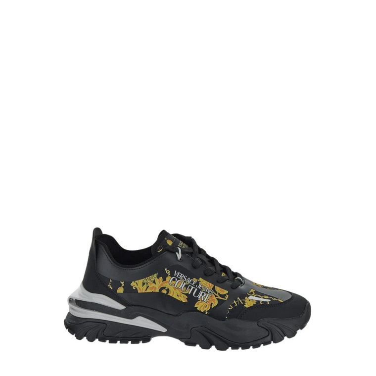 Czarne Chain Couture Sneakers Versace Jeans Couture