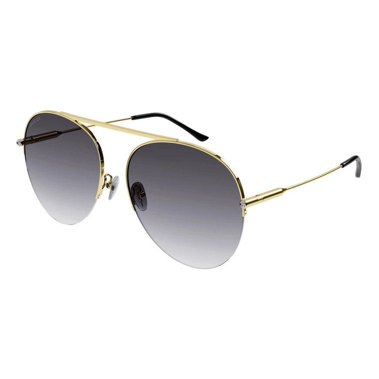 Złote/Szare okulary przeciwsłoneczne Gucci