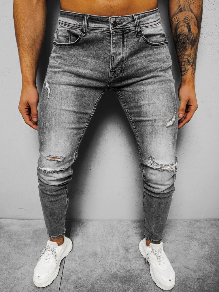 Spodnie jeansowe męskie szare OZONEE NB/MP0002G