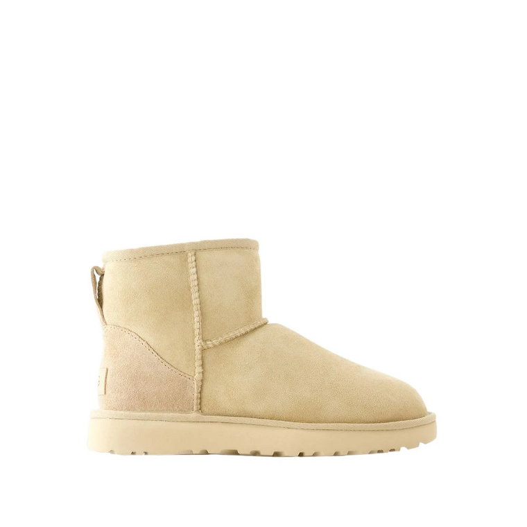 Beżowe Skórzane Botki - Classic Mini II UGG