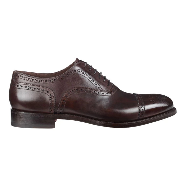 Eleganckie ciemnobrązowe skórzane buty Oxford Santoni