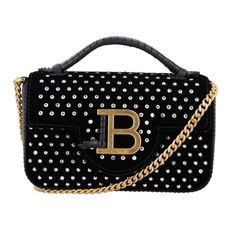 Elegancka Mini Torba B-Buzz - Czarno-Srebrna Aw23 Balmain