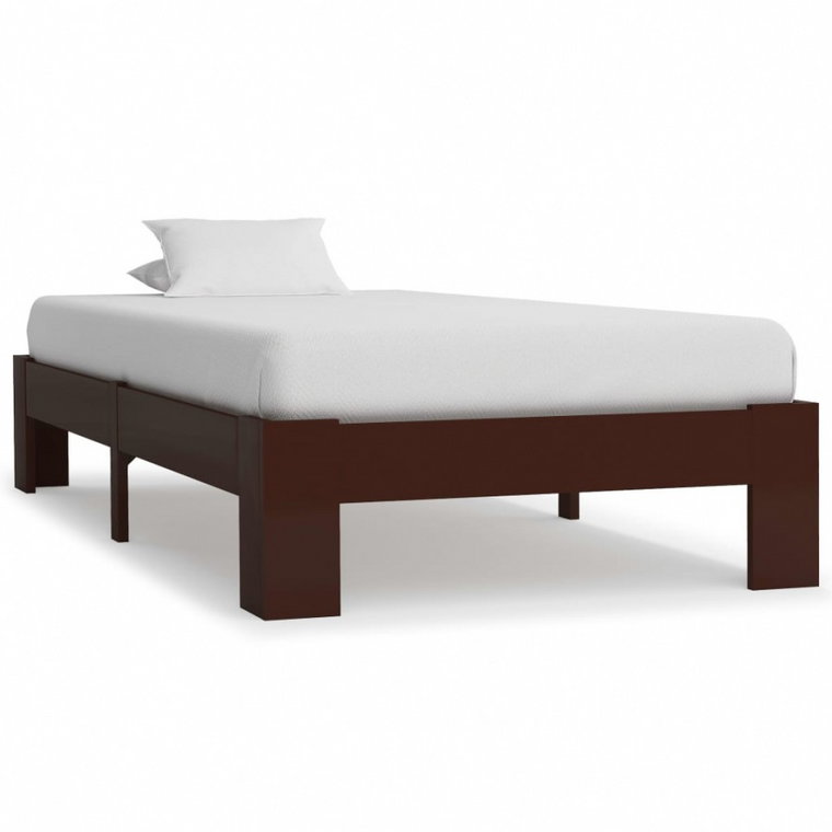 Rama łóżka, ciemnobrązowa, lite drewno sosnowe, 100 x 200 cm kod: V-283299