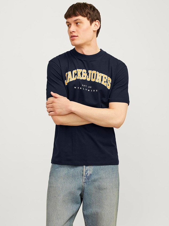 Jack & Jones Koszulka "Caleb" w kolorze granatowym