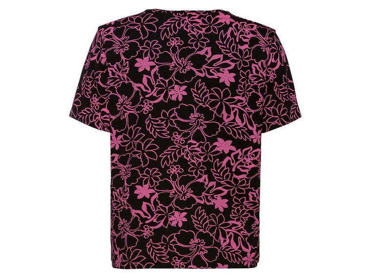 Mistral T-shirt damski z bawełny (36, Czarny/wzorzysty)