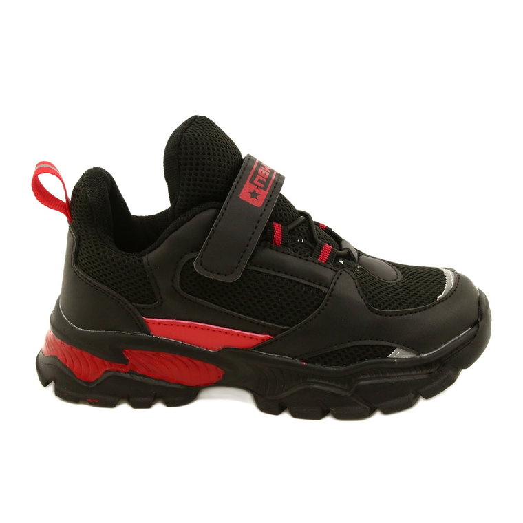 ADI Buty Sportowe Chłopięce Rzepy News 22DZ32-4932 Black-Red czarne czerwone