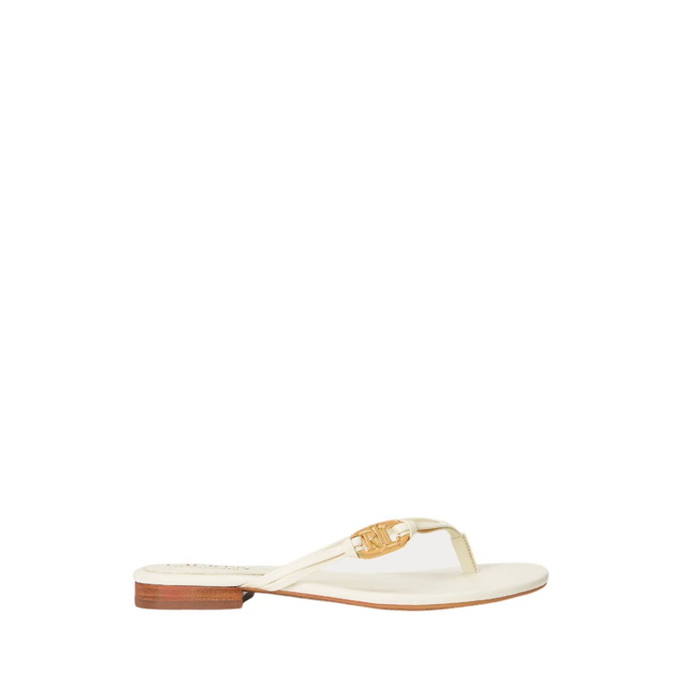 Białe sandały letnie dla modnych kobiet Ralph Lauren