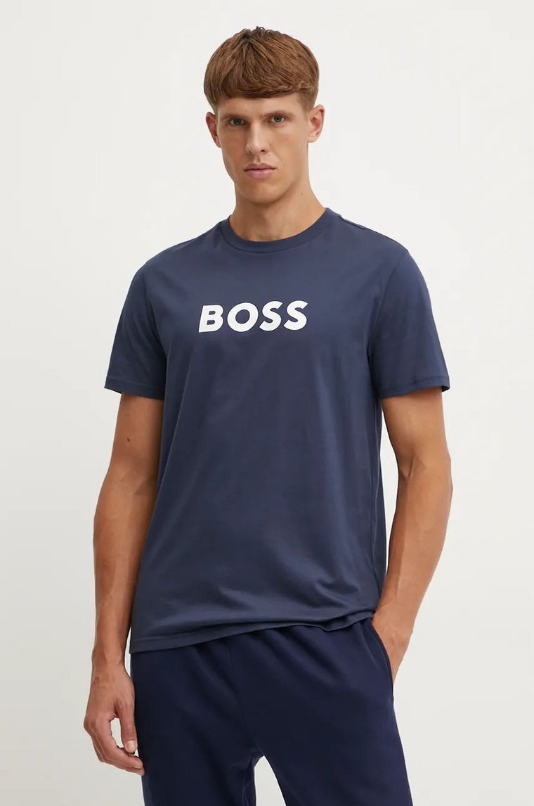 BOSS t-shirt męski kolor granatowy z nadrukiem 50505674