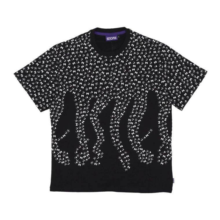 Czarna Studs Tee Krótki Rękaw T-shirt Octopus