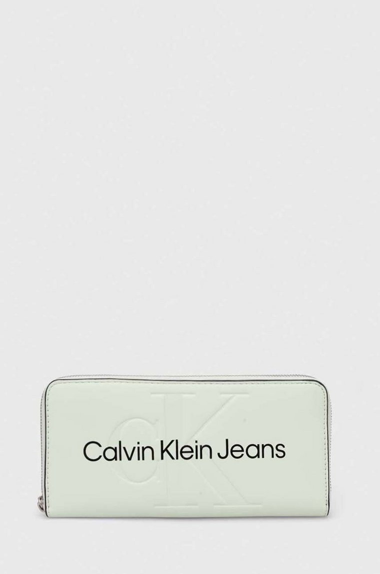 Calvin Klein Jeans portfel damski kolor zielony