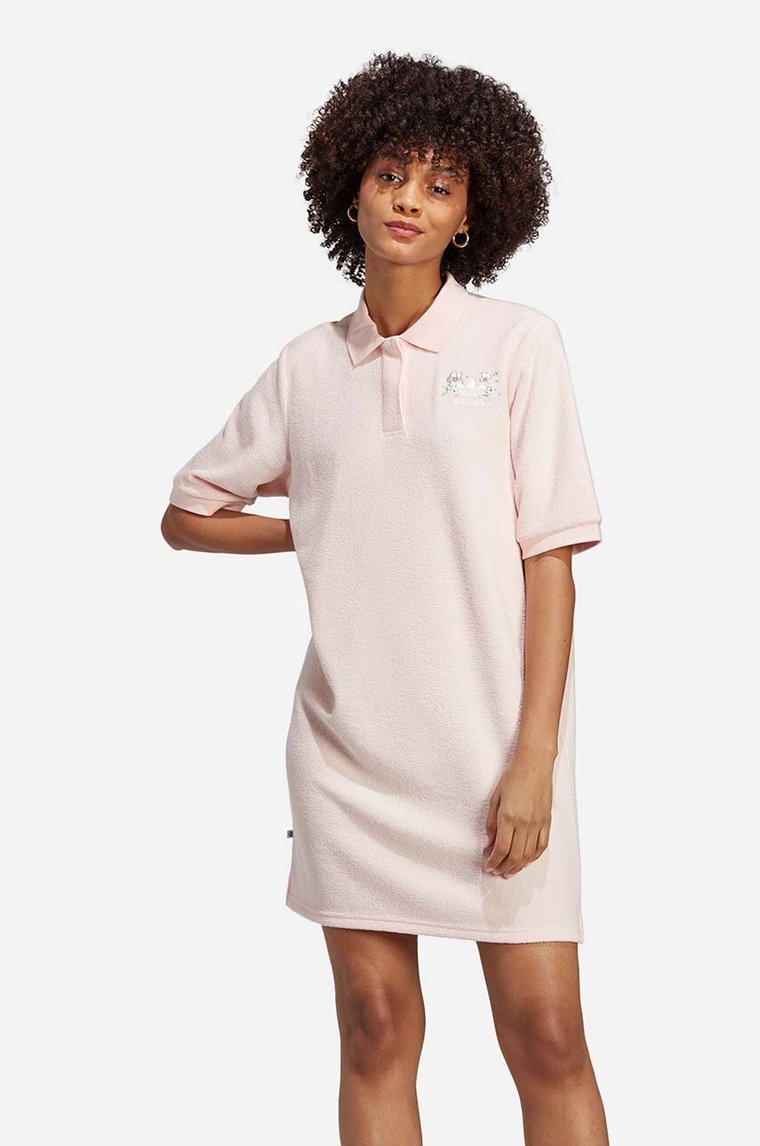 adidas sukienka Polo kolor różowy mini prosta IP3754-ROZOWY