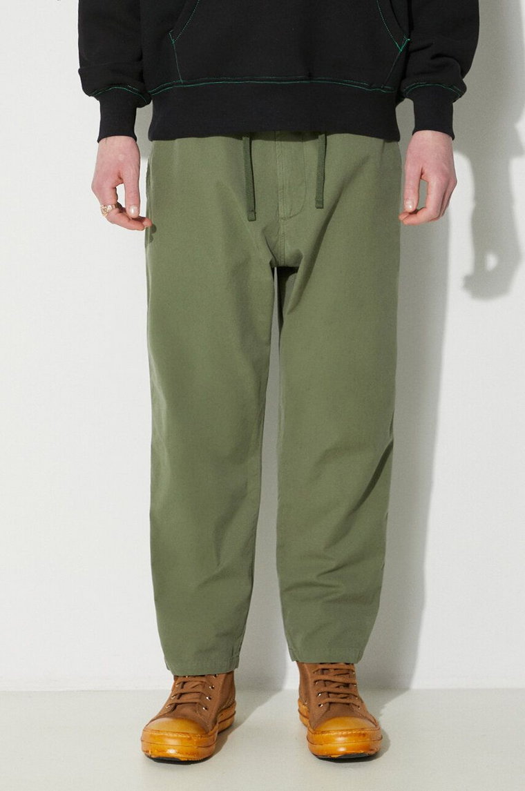 Universal Works spodnie bawełniane Hi Water Trouser kolor zielony proste 30520.BIRCH