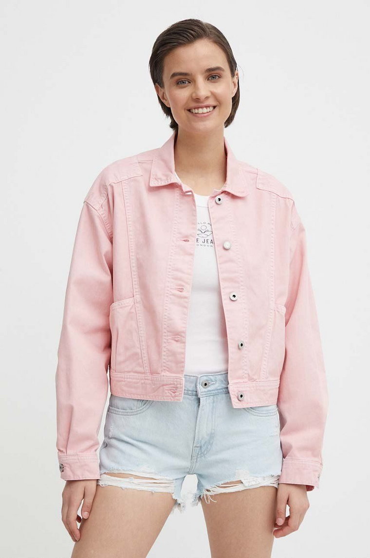Pepe Jeans kurtka jeansowa TURNER CLR damska kolor różowy przejściowa PL402386