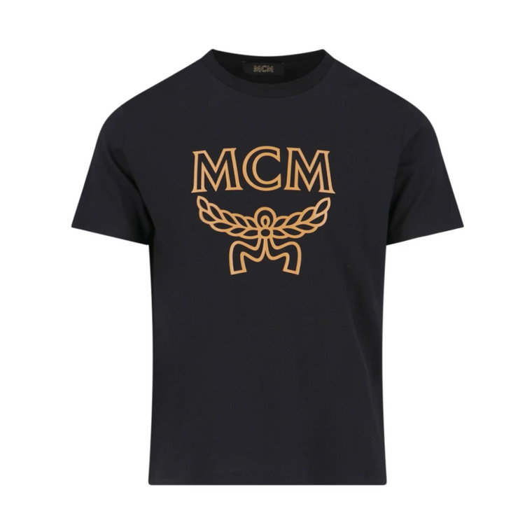 Czarna Koszulka z Logo dla Mężczyzn MCM