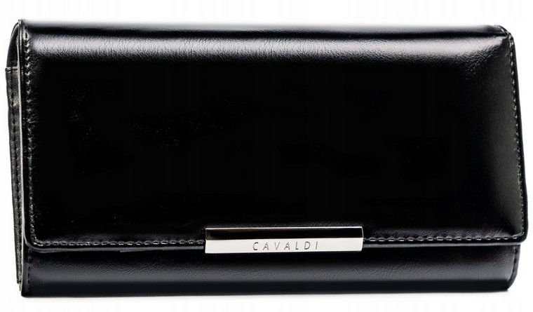 Poziomy portfel damski ze skóry naturalnej i ekologicznej na zatrzask - 4U Cavaldi