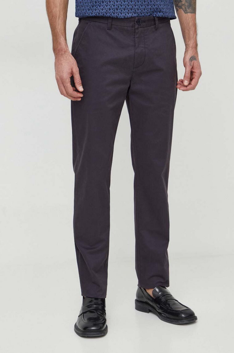 Barbour spodnie męskie kolor granatowy proste MTR0606