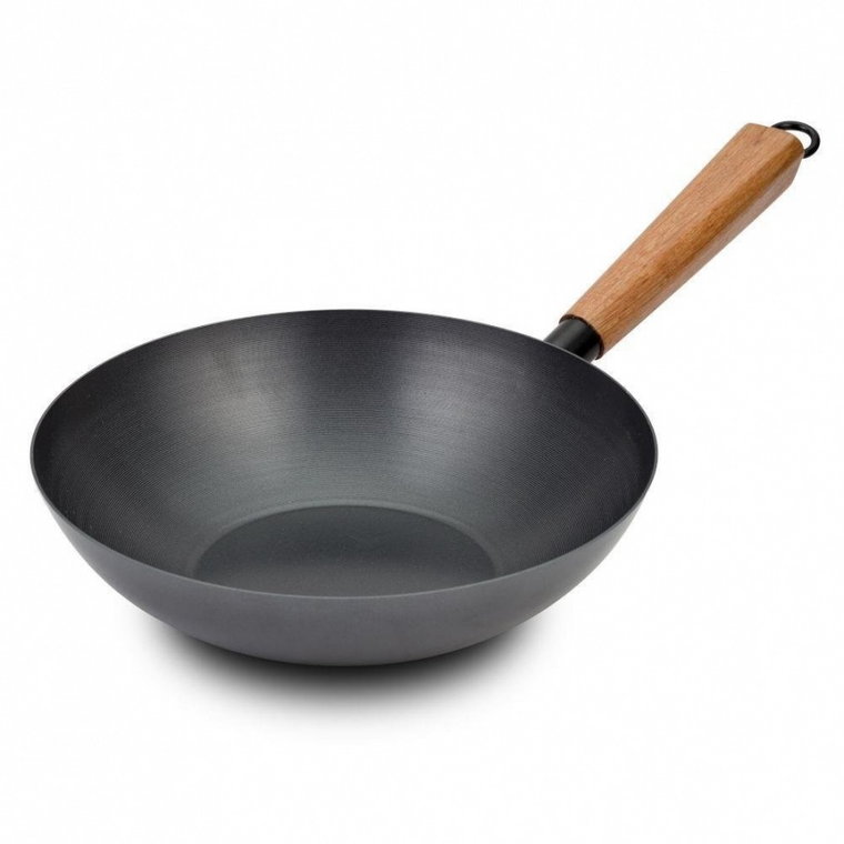 Patelnia wok kantoński stalowy chiński głęboki 28 cm kod: O-10-166-011