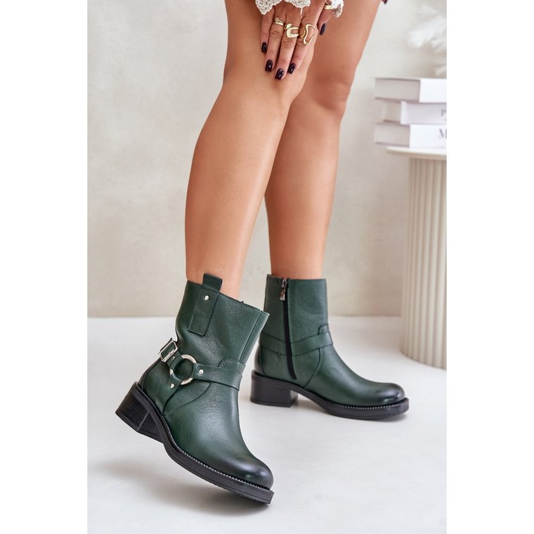 Botki Zazoo 60480 Dark Green zielone