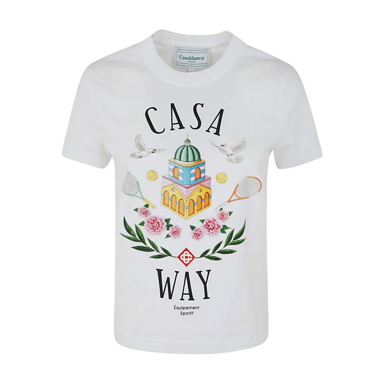 Nadrukowany Obcisły T-Shirt Casablanca