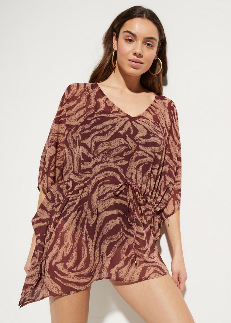 Sukienka tunikowa plażowa z szyfonu