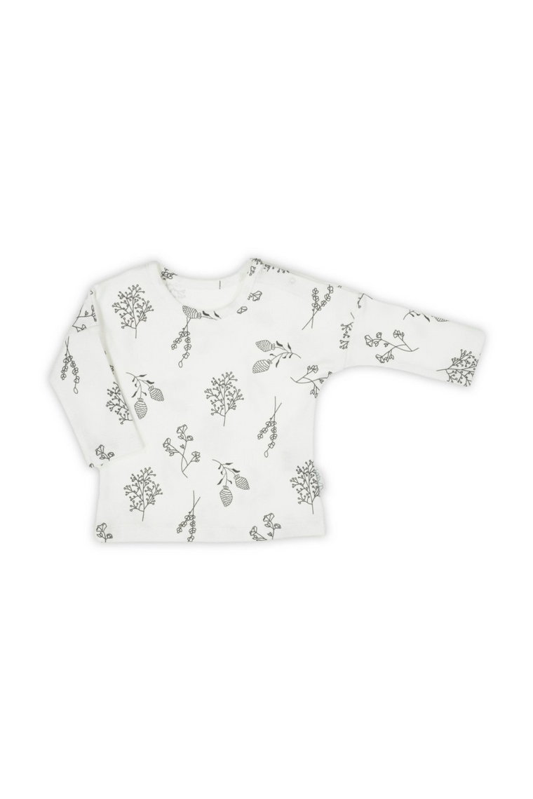 Bawełniana bluzka niemowlęca z motywem roślinnym