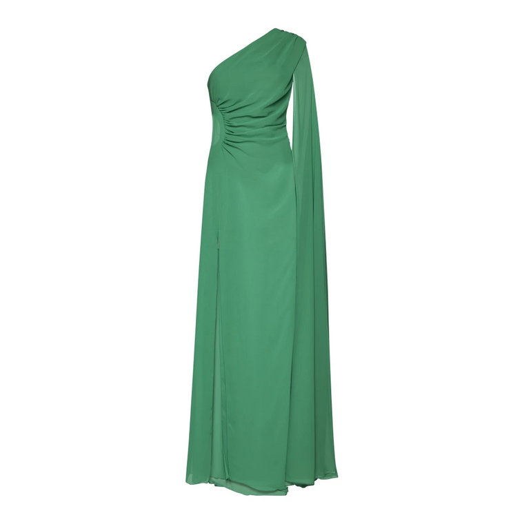Zielona Sukienka na Jedno Ramie Blanca Vita