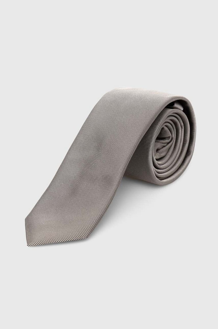 HUGO krawat jedwabny kolor szary 50468199