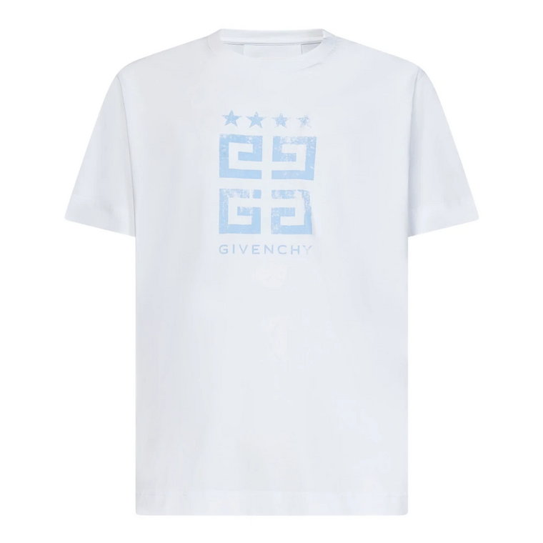 Klasyczny T-shirt z nadrukiem 4G Stars w kolorze białym Givenchy