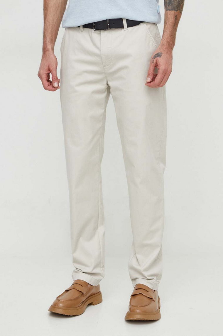 Barbour spodnie męskie kolor beżowy proste MTR0606