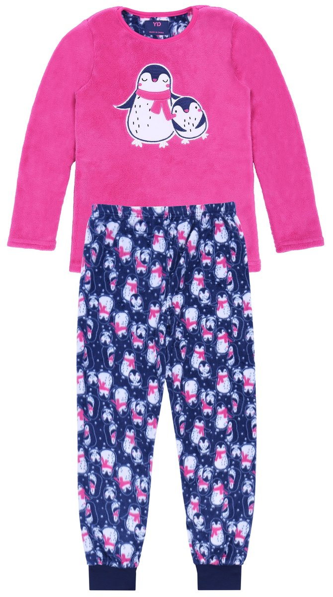 Różowo-granatowa piżama z pingwinem 13-14lat 164 cm