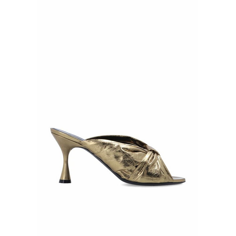 Podnieś swój styl z złotymi sandałami na wysokim obcasie Balenciaga