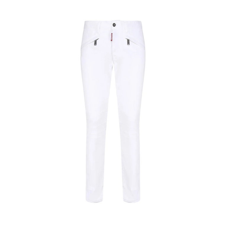 Spodnie Slim-Fit z Białego Denimu Dsquared2